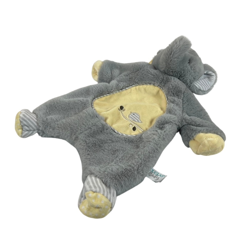 Douglas Baby Gray Yellow Elephant Blanket Plush 16" Stuffed Toy Lovey